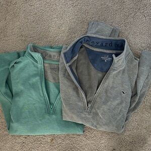 2  Vineyard Vines boy 1/4  Zip-Up Sweaters